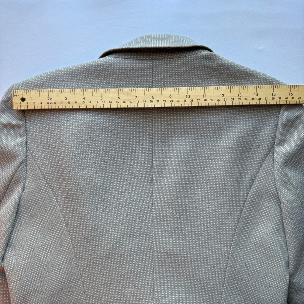 RW&CO Womens Tan Micro Pattern One Button Blazer Stretch Lining Size 10 - Picture 11 of 16